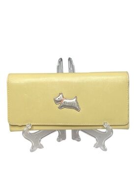 RADLEY LONDON YELLOW LEATHER SCOTTIE DOG FLAP WALLET